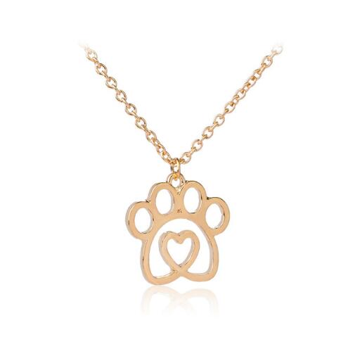 Paw Print in Heart Necklace