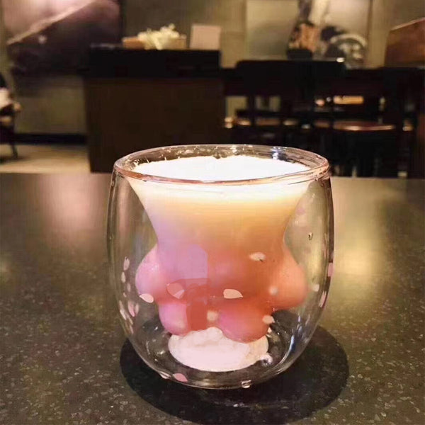 Mejor Pets Pet Cat Paws Cup Heat-resistant Creative Milk Tea Whiskey Glass Cat Claw Cup