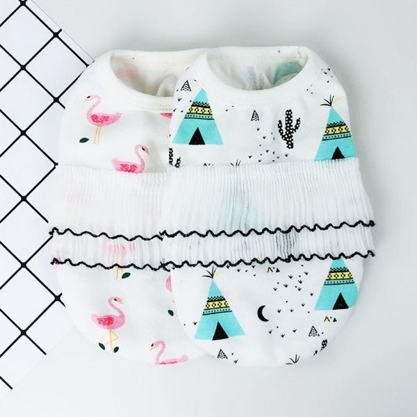 Mejor Pets Spring Pet Summer Clothes for Dogs Puppy Cartoon Printing Lace Cute Pet Vest Tshirt.