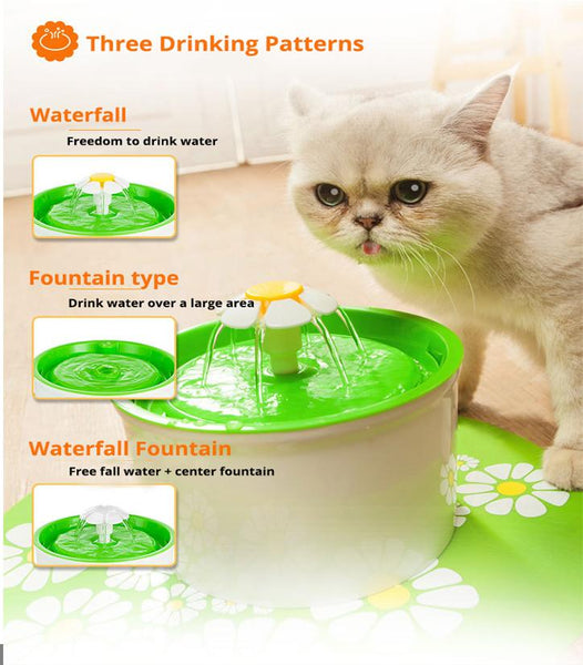 Mejor Pets Dog or Cat Automatic Flower Style Electric Pet Drinking Fountain Pet Bowl