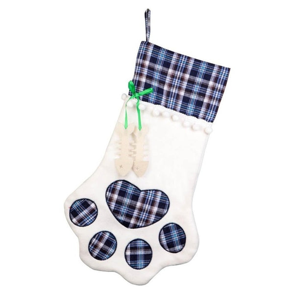 Mejor Pets Warm Plaid Christmas Stocking New Year Gift Bag for Pet Dog Cat