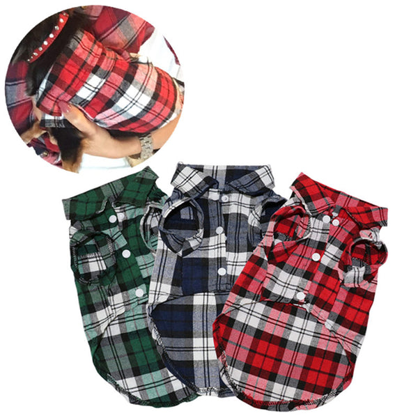 Mejor Pets Plaid Dog Clothes