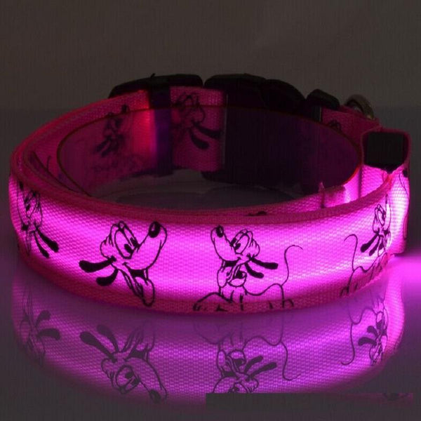 Mejor Pets Night Glowing LED Dog Collar Nylon Flash Safety Luminous