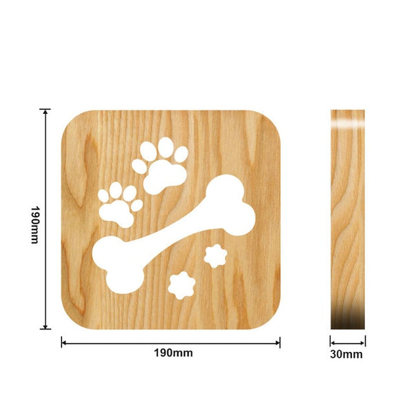 Mejor Pets Wooden Dog Paw Cat Animal Night Light