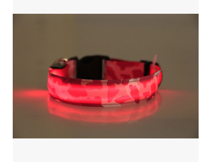Mejor Pets Nylon LED Camouflage Pet Dog Collar Night Safety Glow Flashing Cat Collar
