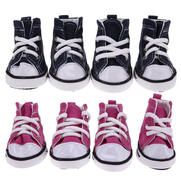 Mejor Pets Dog 4pcs Denim Pet Dog Shoes Anti-slip Waterproof Sporty Sneakers Booties
