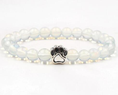 Pawprint 8mm Colourful Natural Stone Beads Bracelets