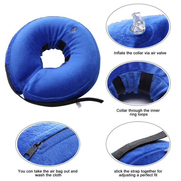 Mejor Pets Dog Cat Inflatable Pet Medical Supplies Anti-bite PVC Comfortable Zipper E-Collar