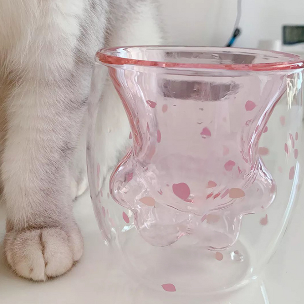 Mejor Pets Pet Cat Paws Cup Heat-resistant Creative Milk Tea Whiskey Glass Cat Claw Cup