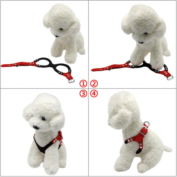 Soft Suede Leather Small Dog Harness for Puppies