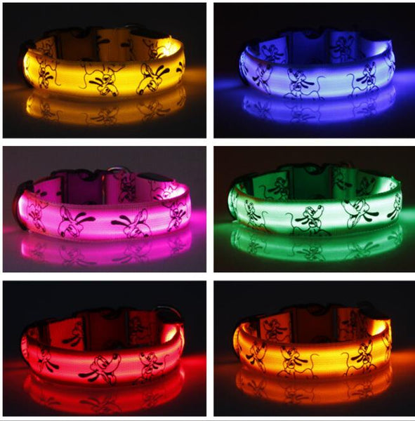 Mejor Pets Night Glowing LED Dog Collar Nylon Flash Safety Luminous