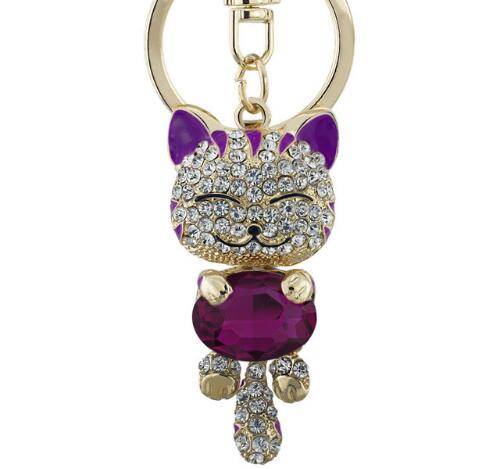 Mejor Pets Smile Cat Crystal Rhinestone Keyrings Key Chains