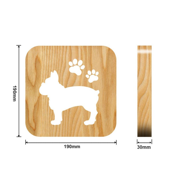 Mejor Pets Wooden Dog Paw Cat Animal Night Light