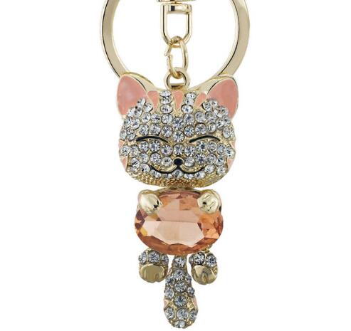 Mejor Pets Smile Cat Crystal Rhinestone Keyrings Key Chains