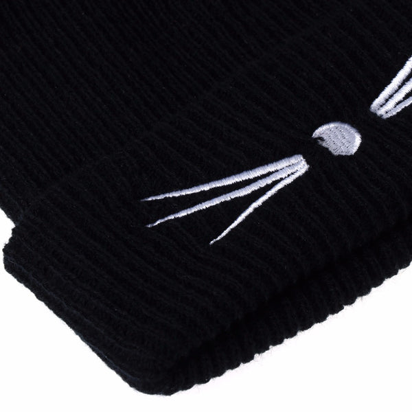 Mejor Pets Pet Cat Ears Women Hat Knitted Acrylic Warm Winter Beanie Caps Crochet Fur