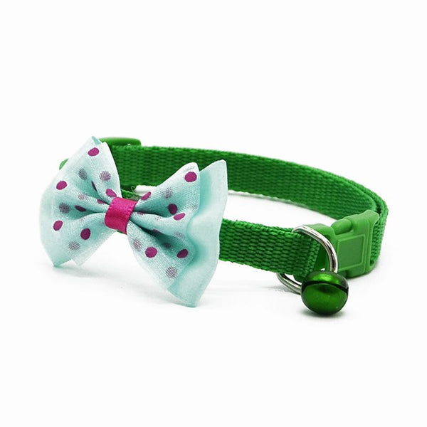 Mejor Pets Dog Adjustable Polyester Collars Pet Collars With Bowknot Bells