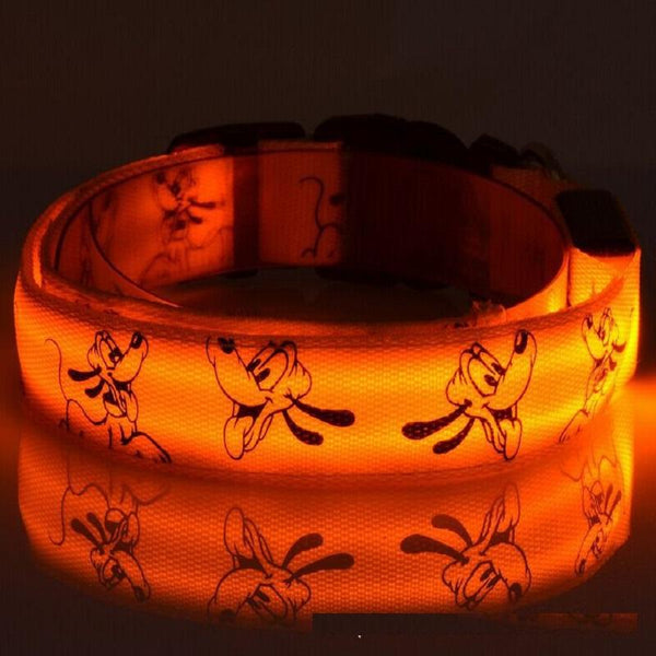 Mejor Pets Night Glowing LED Dog Collar Nylon Flash Safety Luminous
