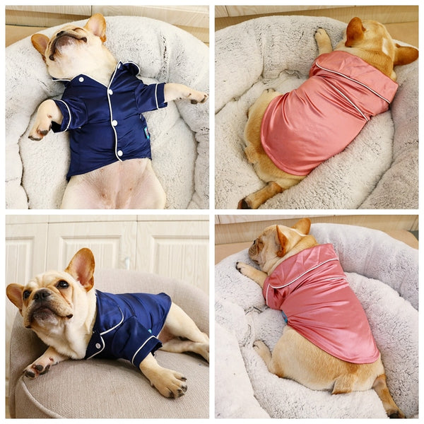 Mejor Pets Luxury Silk Dog Pajamas Bathrobe Cute Indoor Soft Pet Comfort Costumes XS XL