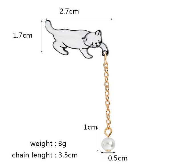 Mejor Pets Little White Imitation Pearl Cat Brooch Pins