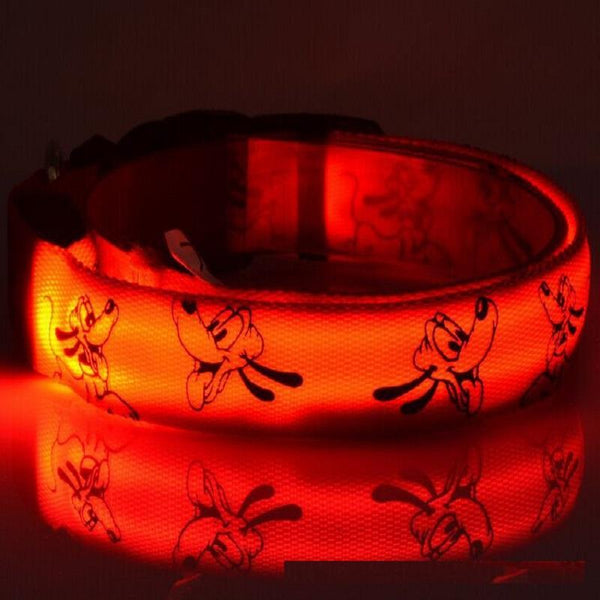Mejor Pets Night Glowing LED Dog Collar Nylon Flash Safety Luminous