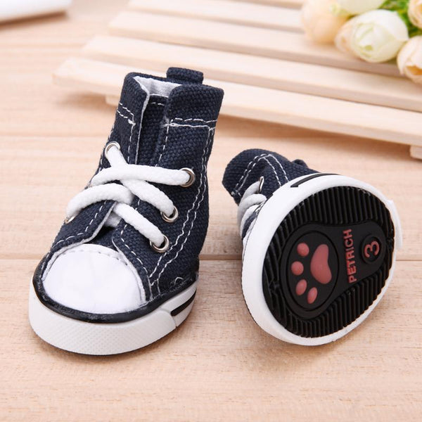 Mejor Pets Dog 4pcs Denim Pet Dog Shoes Anti-slip Waterproof Sporty Sneakers Booties