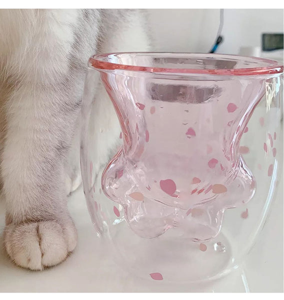 Mejor Pets Pet Cat Paws Cup Heat-resistant Creative Milk Tea Whiskey Glass Cat Claw Cup