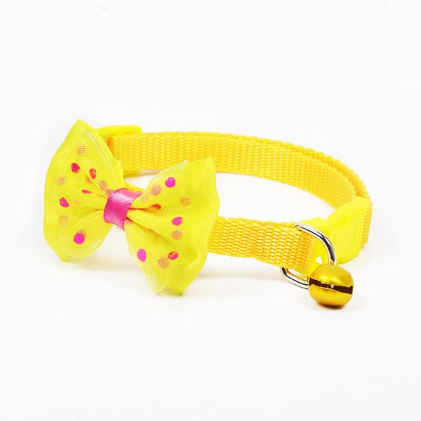 Mejor Pets Dog Adjustable Polyester Collars Pet Collars With Bowknot Bells