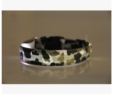 Mejor Pets Nylon LED Camouflage Pet Dog Collar Night Safety Glow Flashing Cat Collar