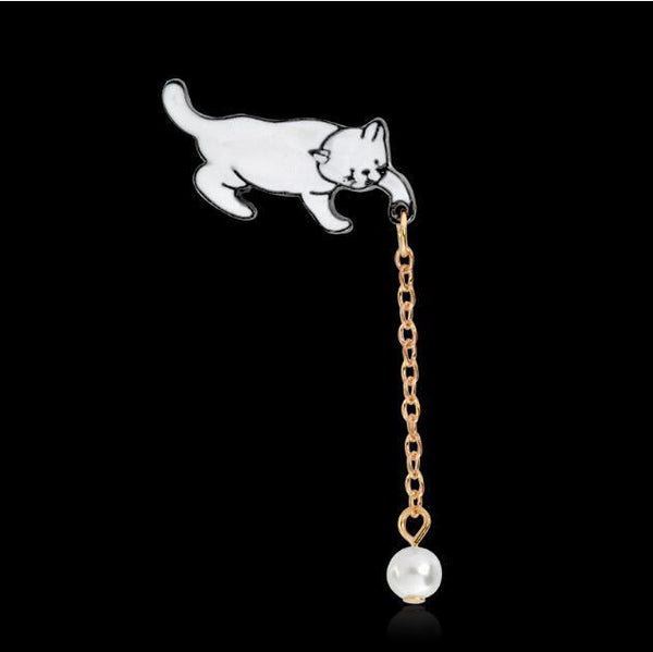 Mejor Pets Little White Imitation Pearl Cat Brooch Pins