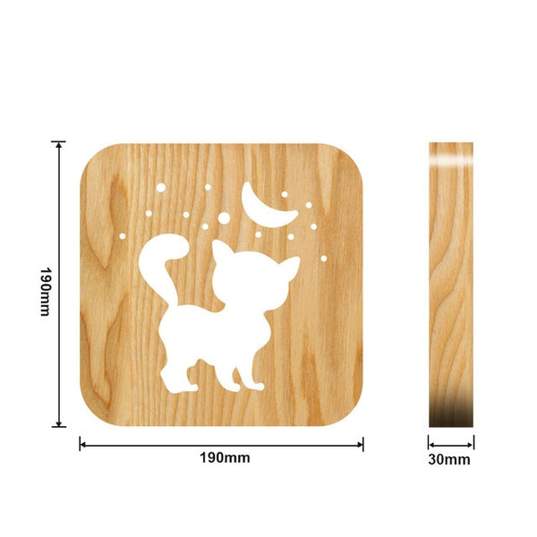 Mejor Pets Wooden Dog Paw Cat Animal Night Light