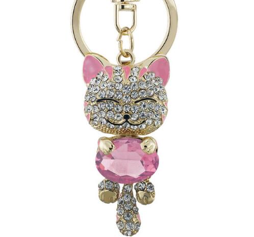 Mejor Pets Smile Cat Crystal Rhinestone Keyrings Key Chains