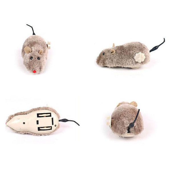 Mejor Pets Hot Creative Funny Clockwork Spring Power Plush Mouse Toy Cat Dog Playing Toy.
