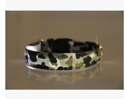 Mejor Pets Nylon LED Camouflage Pet Dog Collar Night Safety Glow Flashing Cat Collar