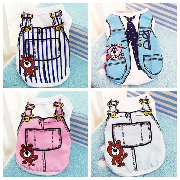 Newest Cute Unisex Pet Summer Clothes High Quality 4 Colors Puppy Dog Cat Vest T Shirt Coat Apparel