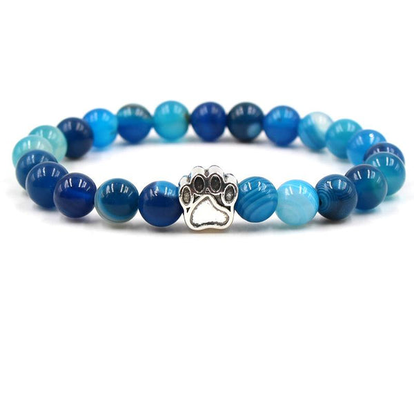 Pawprint 8mm Colourful Natural Stone Beads Bracelets