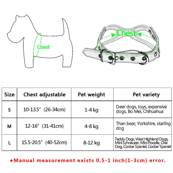 Soft Suede Leather Small Dog Harness for Puppies