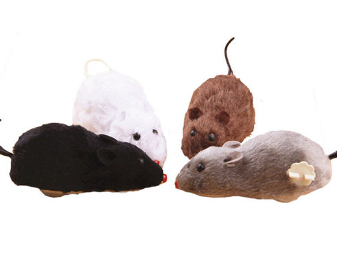 Mejor Pets Hot Creative Funny Clockwork Spring Power Plush Mouse Toy Cat Dog Playing Toy.