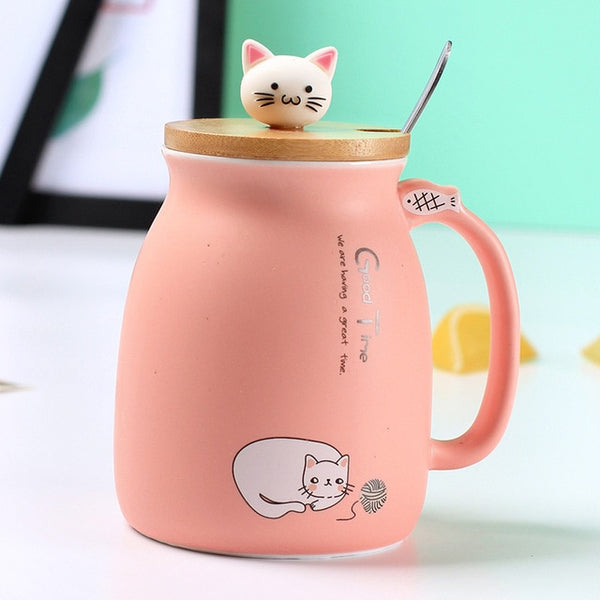 Mejor Pets Color Cat heat-resistant Mug cartoon with lid