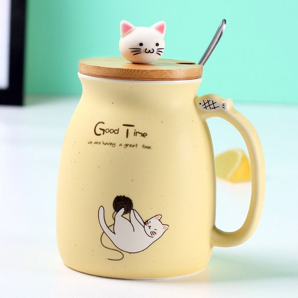 Mejor Pets Color Cat heat-resistant Mug cartoon with lid