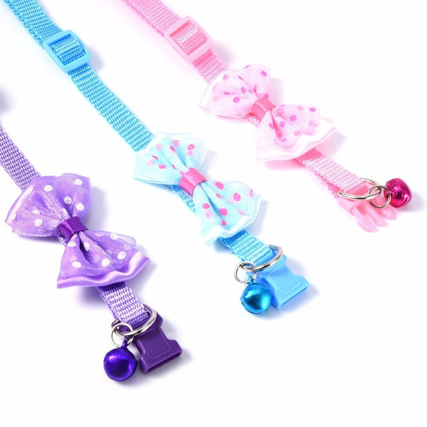 Mejor Pets Dog or Cat or Puppy Bowknot Design Nylon Collars
