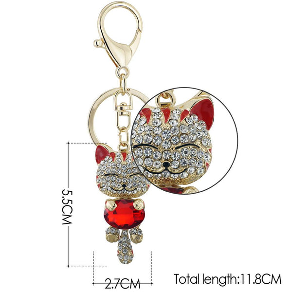 Mejor Pets Smile Cat Crystal Rhinestone Keyrings Key Chains