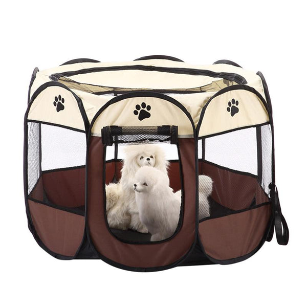 Mejor Pets Dog or Cat 8-side Foldable Pet tent Dog House Cage Dog Cat Tent Playpen Puppy Kennel