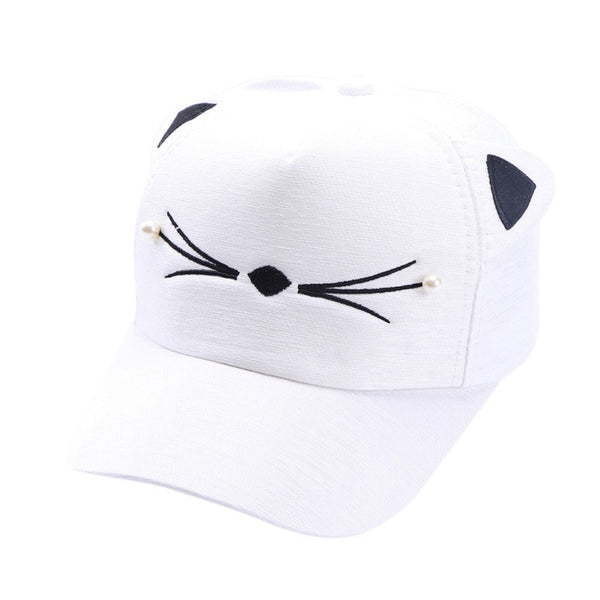 One Size Hat Embroidered Cat Toddler Baby Baseball Caps Kids