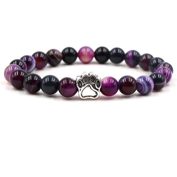 Pawprint 8mm Colourful Natural Stone Beads Bracelets