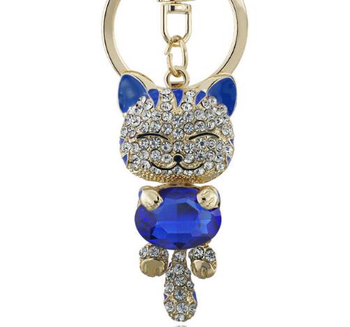 Mejor Pets Smile Cat Crystal Rhinestone Keyrings Key Chains