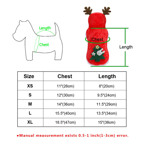Mejor Pets Christmas Dog Clothes Small Dogs