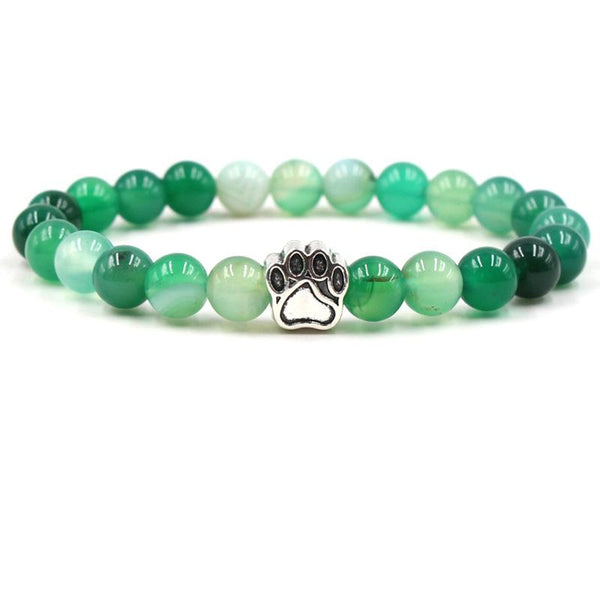Pawprint 8mm Colourful Natural Stone Beads Bracelets