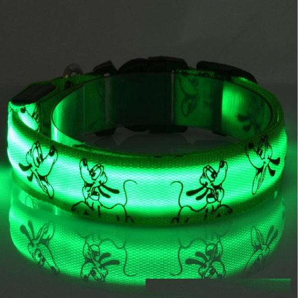 Mejor Pets Night Glowing LED Dog Collar Nylon Flash Safety Luminous