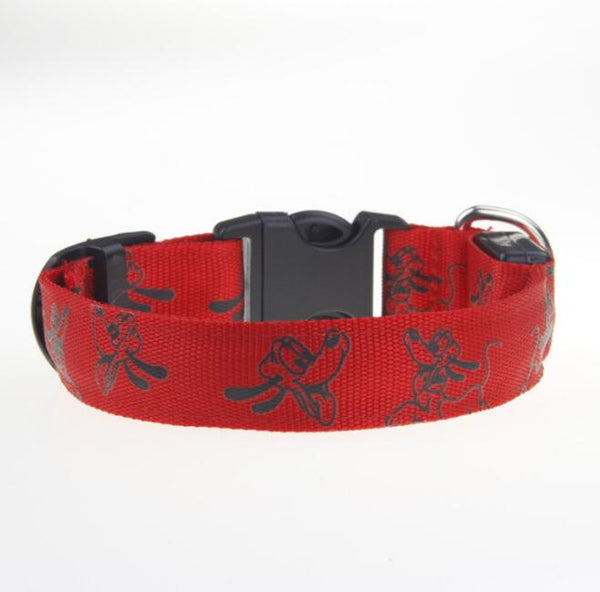 Mejor Pets Night Glowing LED Dog Collar Nylon Flash Safety Luminous