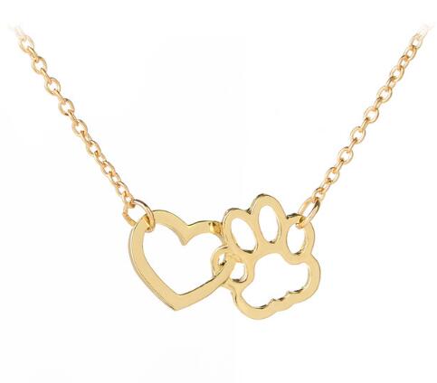 Paw Print in Heart Necklace